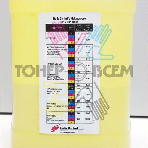 Универсальный химический тонер для HP, Canon желтый (Yellow)(HP UNIV)(250 г.)(GALA)