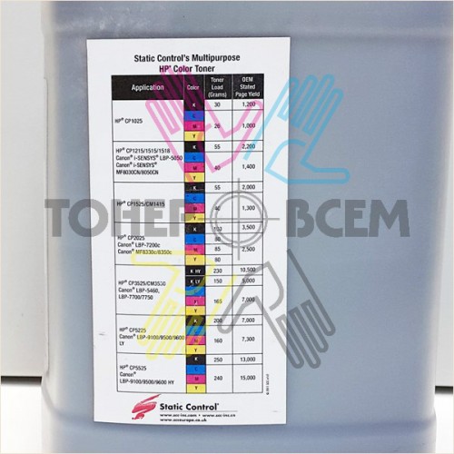 Универсальный химический тонер для HP, Canon черный (Black)(HP UNIV)(140 г.)(GALA)